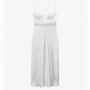 Zara sweetheart neckline midi dress - size XS